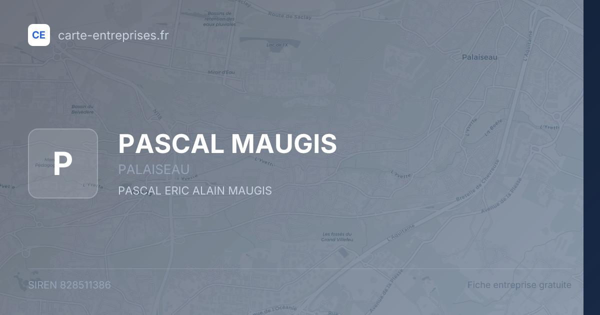 PASCAL MAUGIS — 828511386 — fiche entreprise