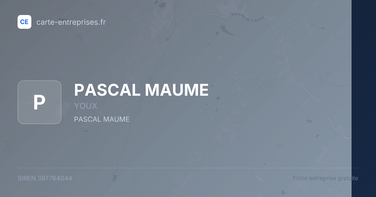 PASCAL MAUME — 397764044 — fiche entreprise