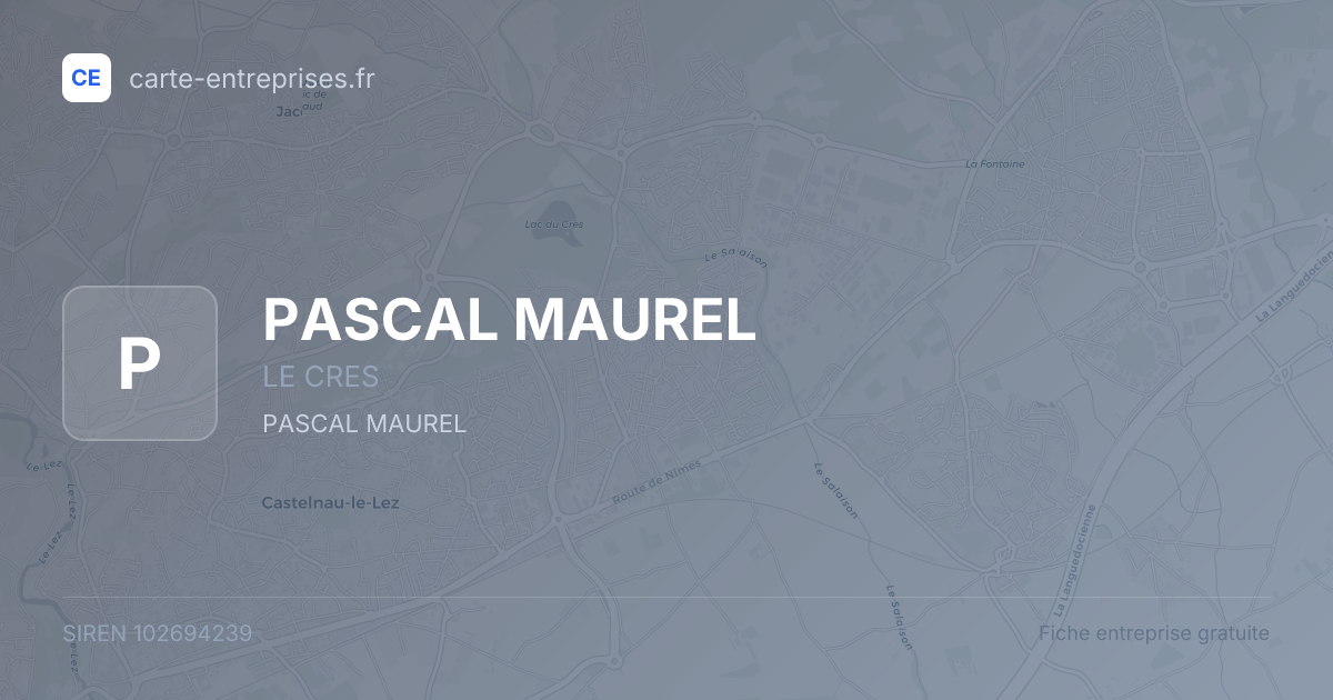 PASCAL MAUREL — 102694239 — fiche entreprise