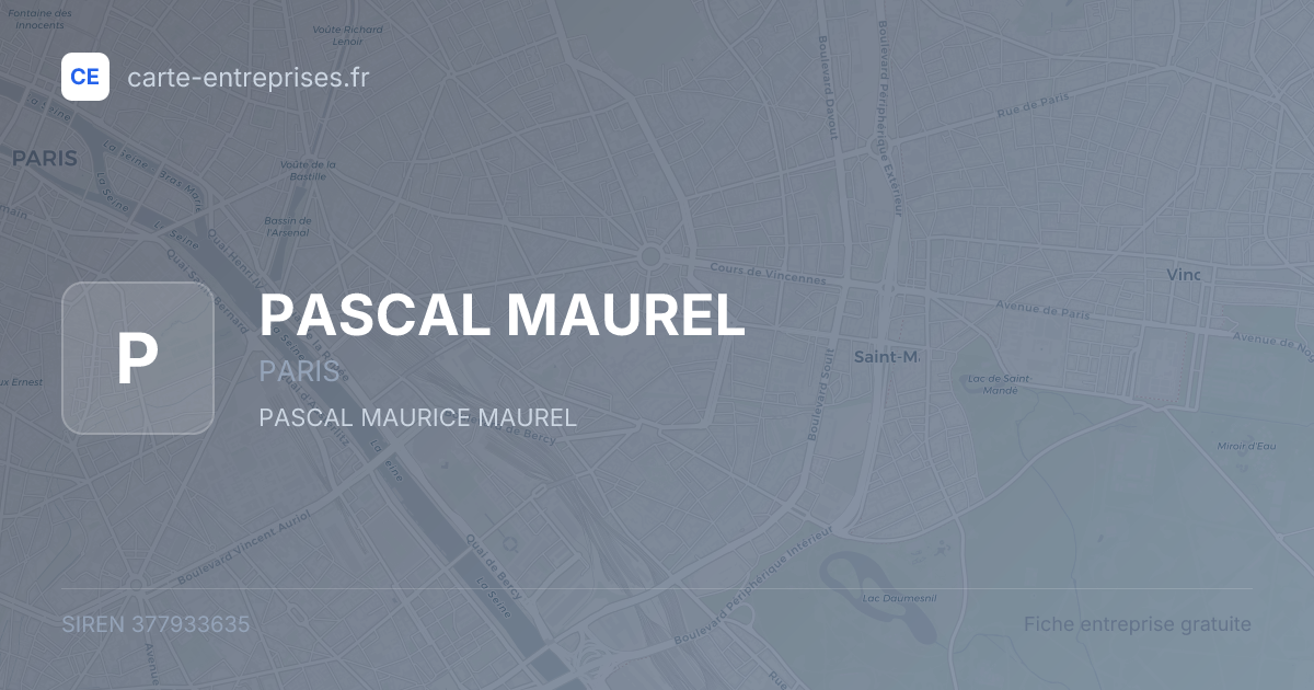 PASCAL MAUREL — 377933635 — fiche entreprise