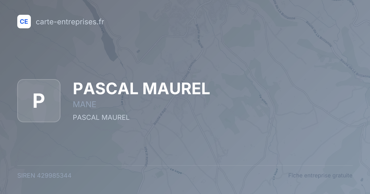 PASCAL MAUREL — 429985344 — fiche entreprise