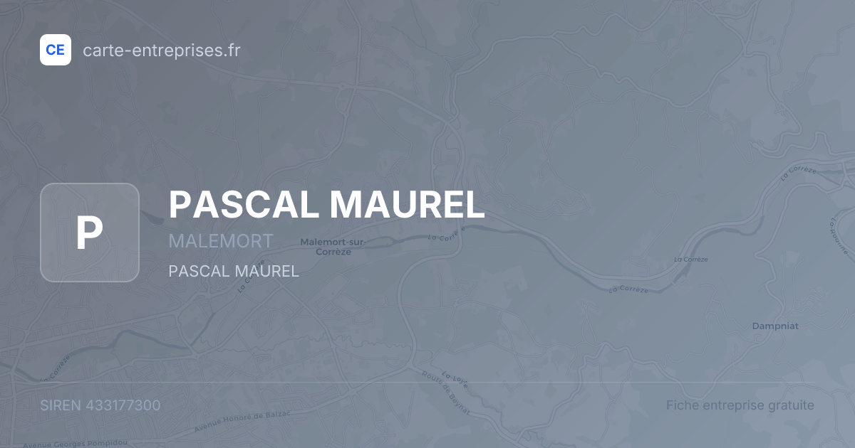PASCAL MAUREL — 433177300 — fiche entreprise