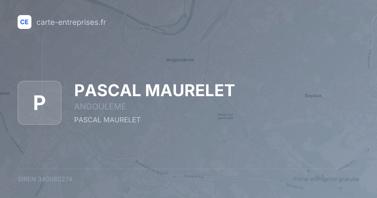 PASCAL MAURELET — 340080274 — fiche entreprise