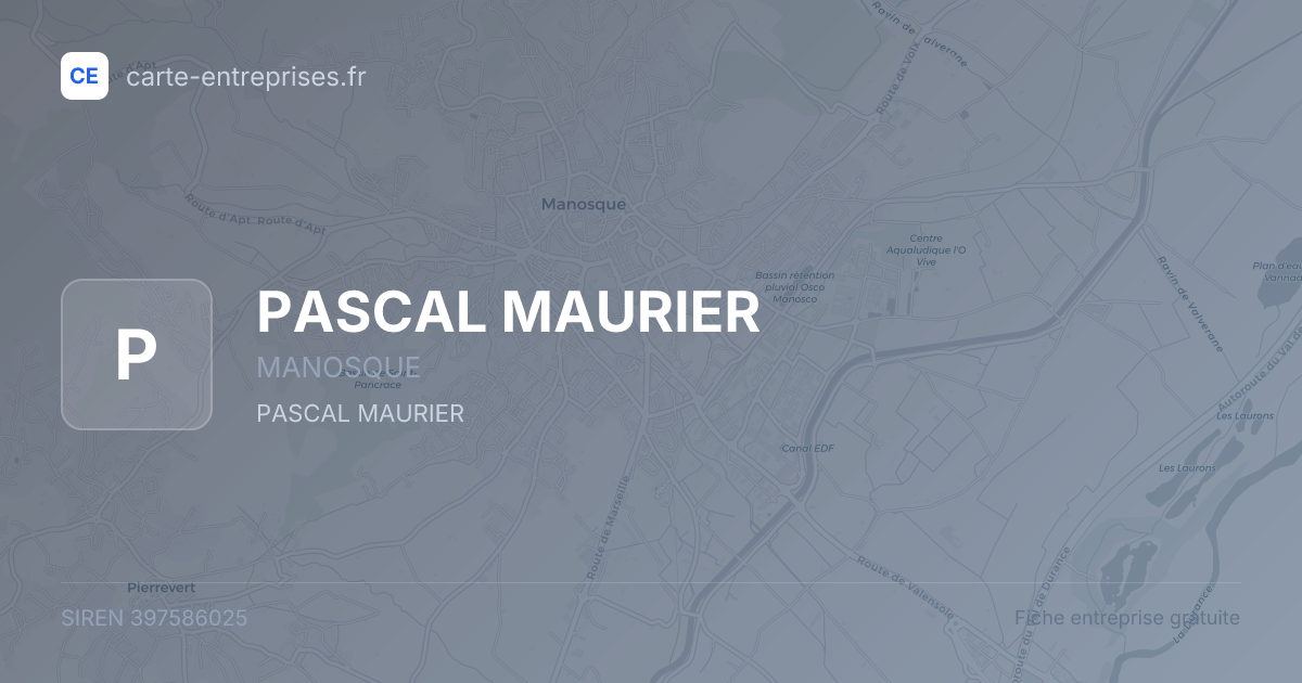 PASCAL MAURIER — 397586025 — fiche entreprise