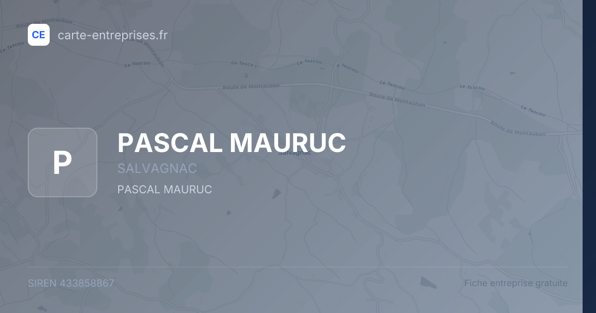 PASCAL MAURUC — 433858867 — fiche entreprise