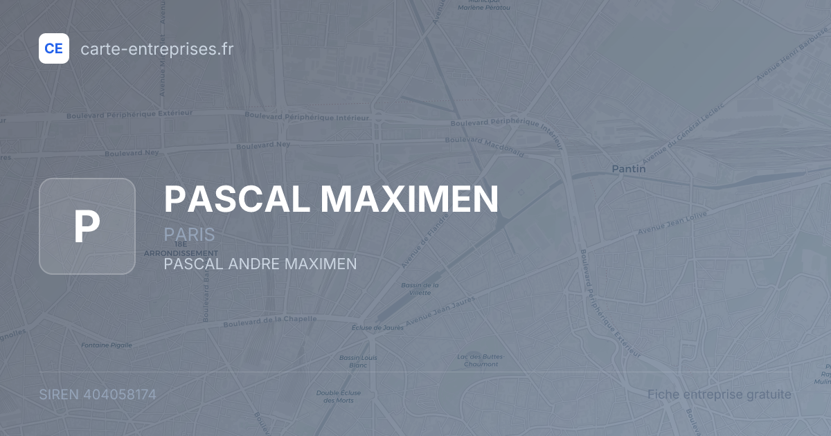 PASCAL MAXIMEN — 404058174 — fiche entreprise