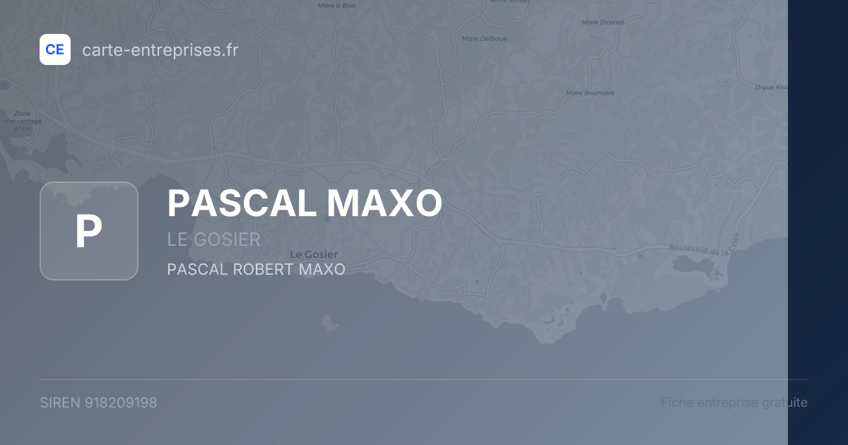 PASCAL MAXO — 918209198 — fiche entreprise