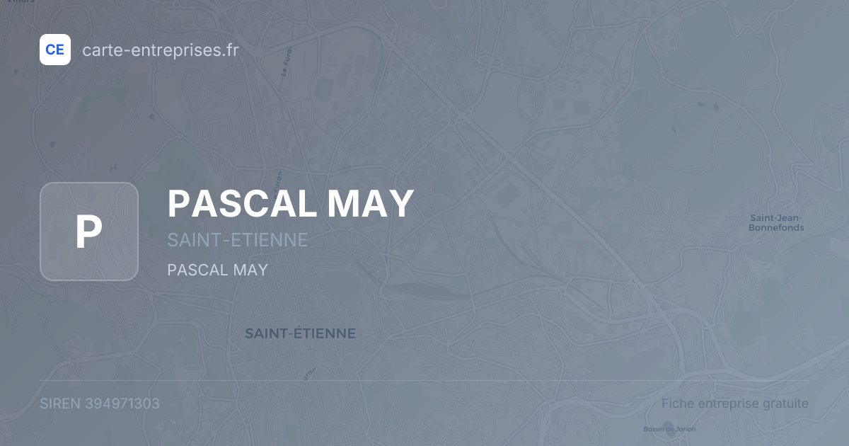 PASCAL MAY — 394971303 — fiche entreprise