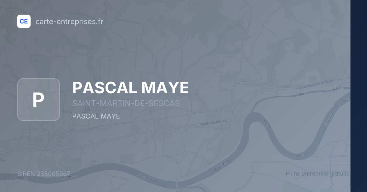 PASCAL MAYE — 338065667 — fiche entreprise