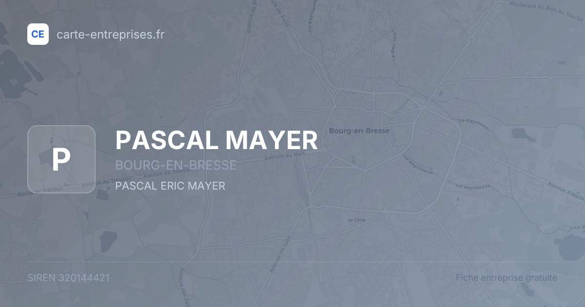 PASCAL MAYER — 320144421 — fiche entreprise