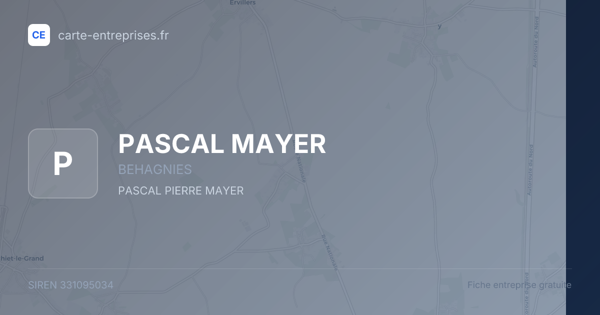PASCAL MAYER — 331095034 — fiche entreprise