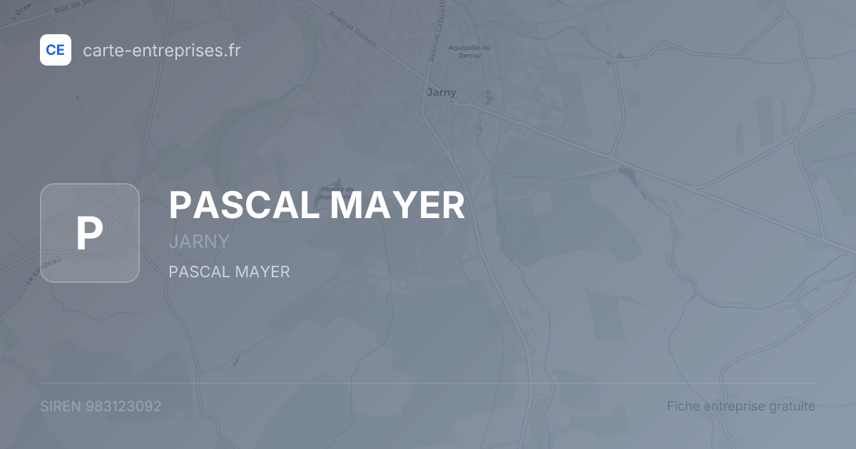 PASCAL MAYER — 983123092 — fiche entreprise