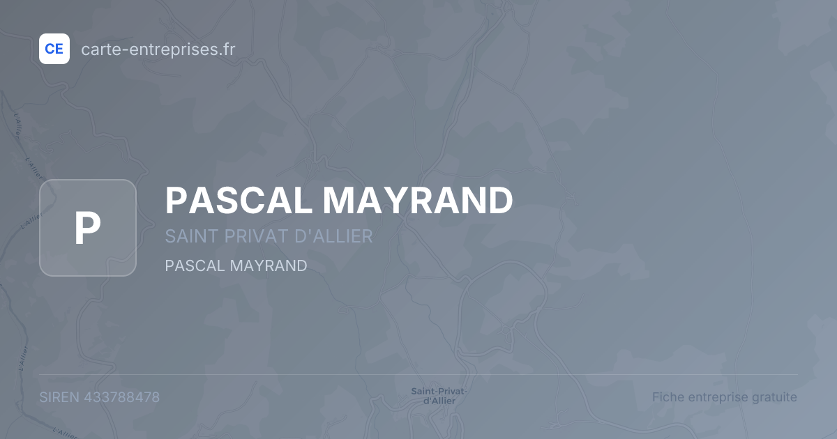 PASCAL MAYRAND — 433788478 — fiche entreprise