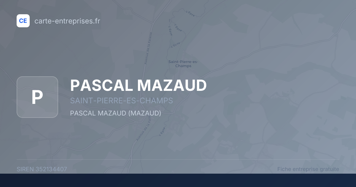 PASCAL MAZAUD — 352134407 — fiche entreprise