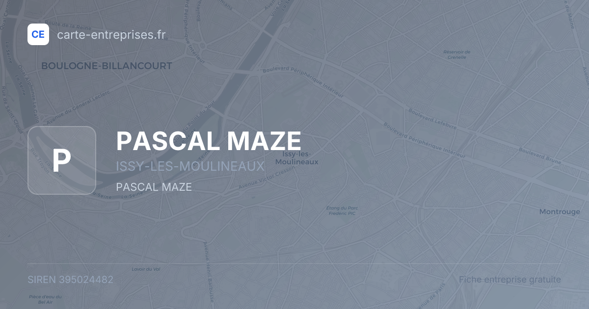 PASCAL MAZE — 395024482 — fiche entreprise