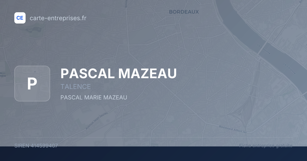 PASCAL MAZEAU — 414599407 — fiche entreprise