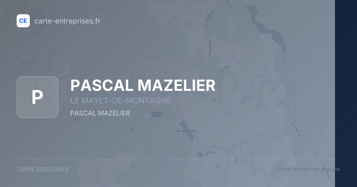 PASCAL MAZELIER — 328950548 — fiche entreprise