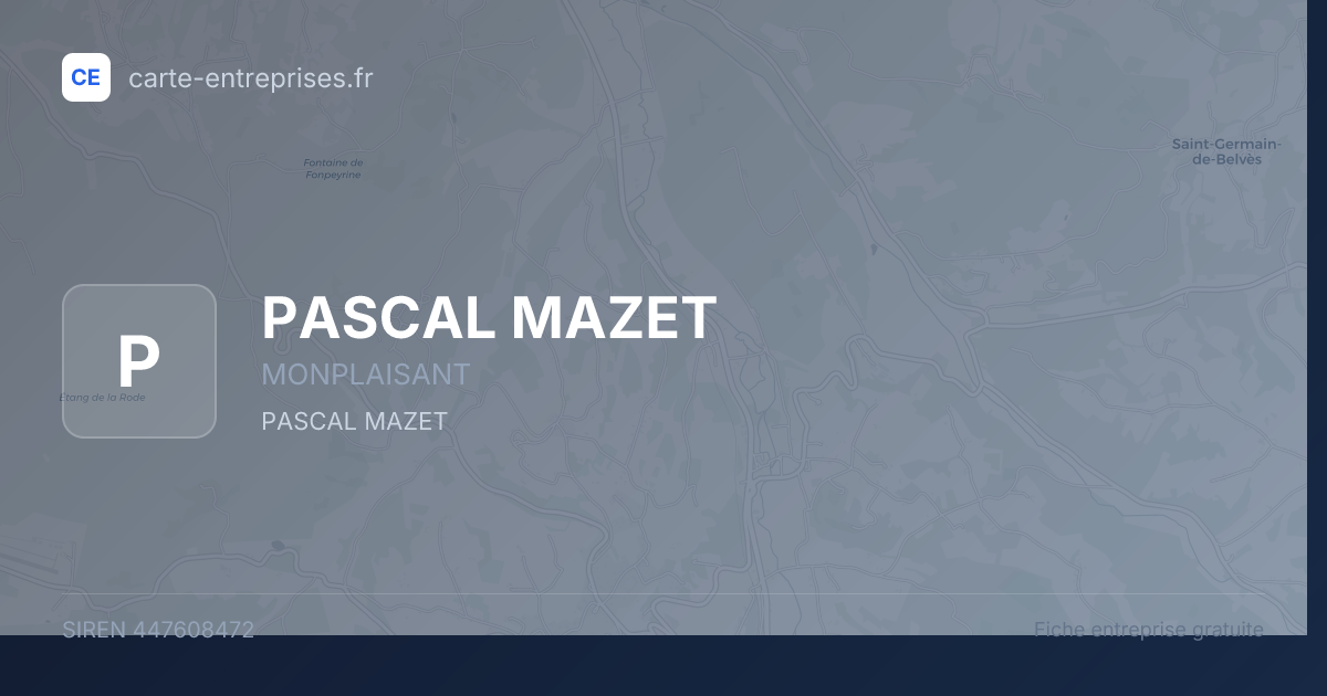 PASCAL MAZET — 447608472 — fiche entreprise