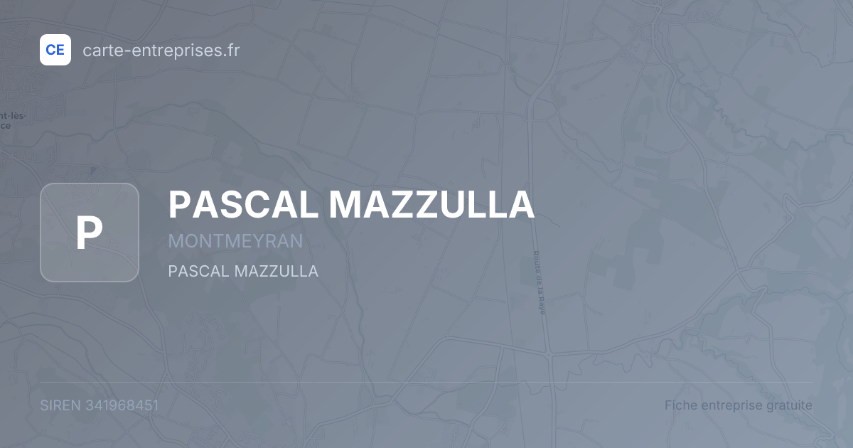 PASCAL MAZZULLA — 341968451 — fiche entreprise