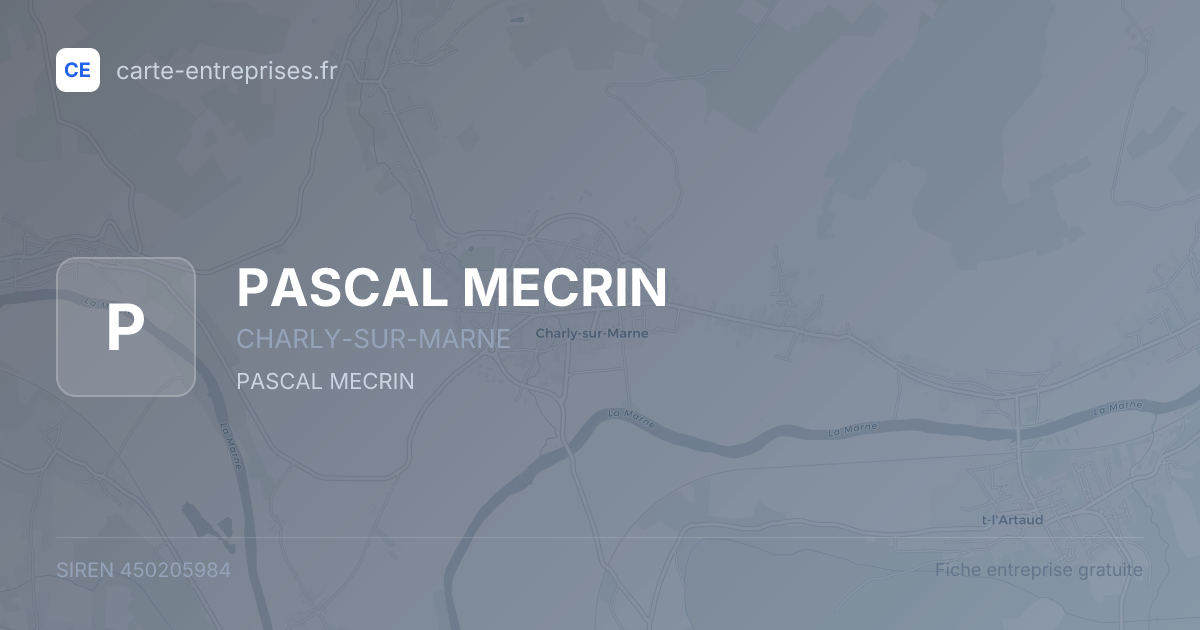 PASCAL MECRIN — 450205984 — fiche entreprise