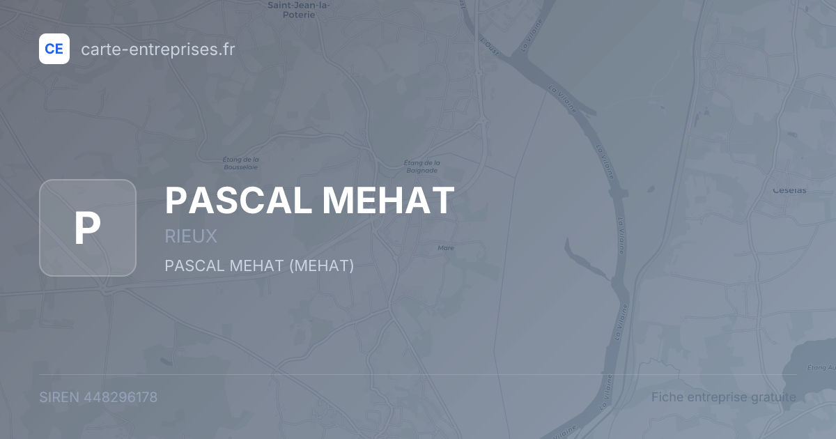 PASCAL MEHAT — 448296178 — fiche entreprise