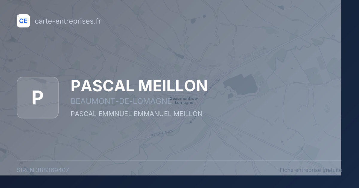 PASCAL MEILLON — 388369407 — fiche entreprise