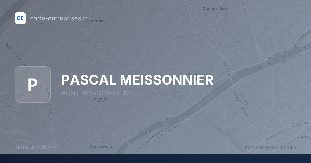 PASCAL MEISSONNIER — 438009227 — fiche entreprise