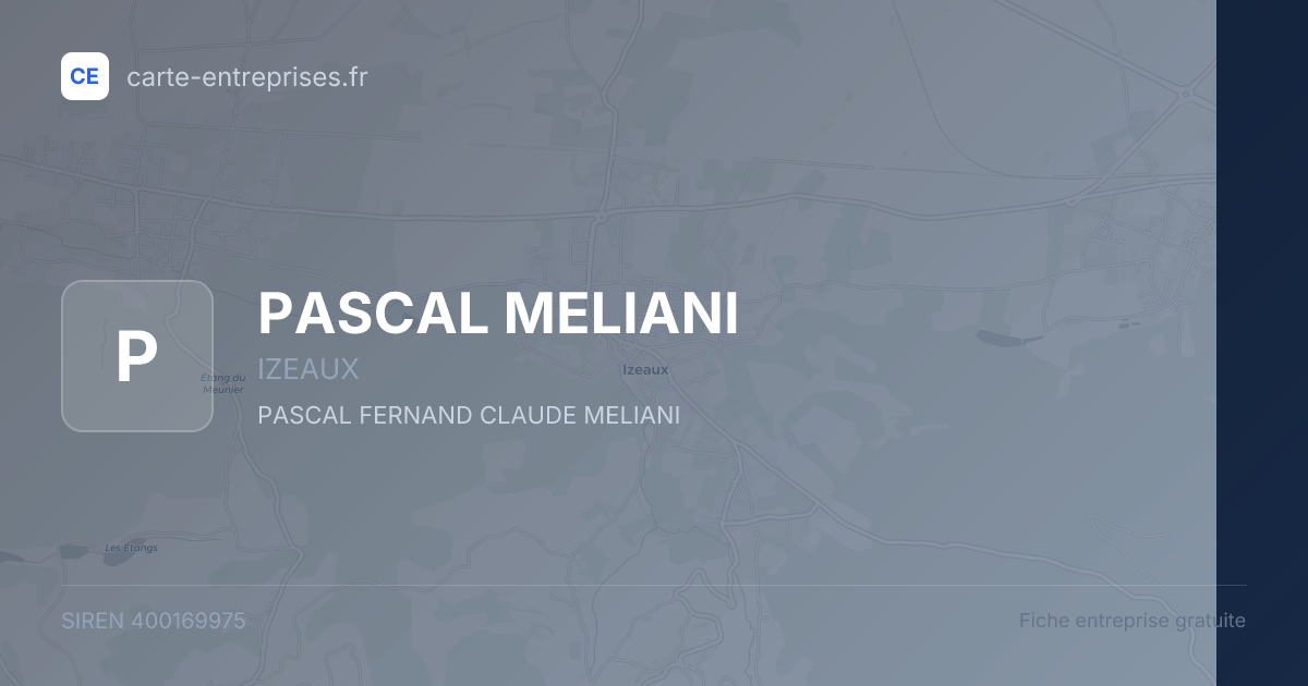 PASCAL MELIANI — 400169975 — fiche entreprise