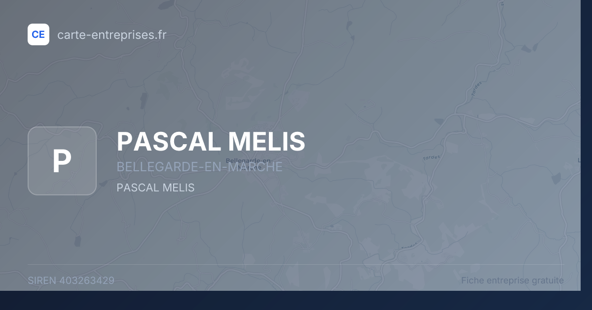 PASCAL MELIS — 403263429 — fiche entreprise