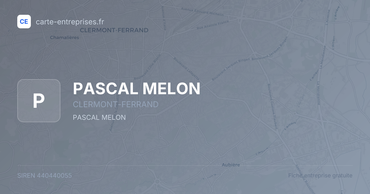 PASCAL MELON — 440440055 — fiche entreprise