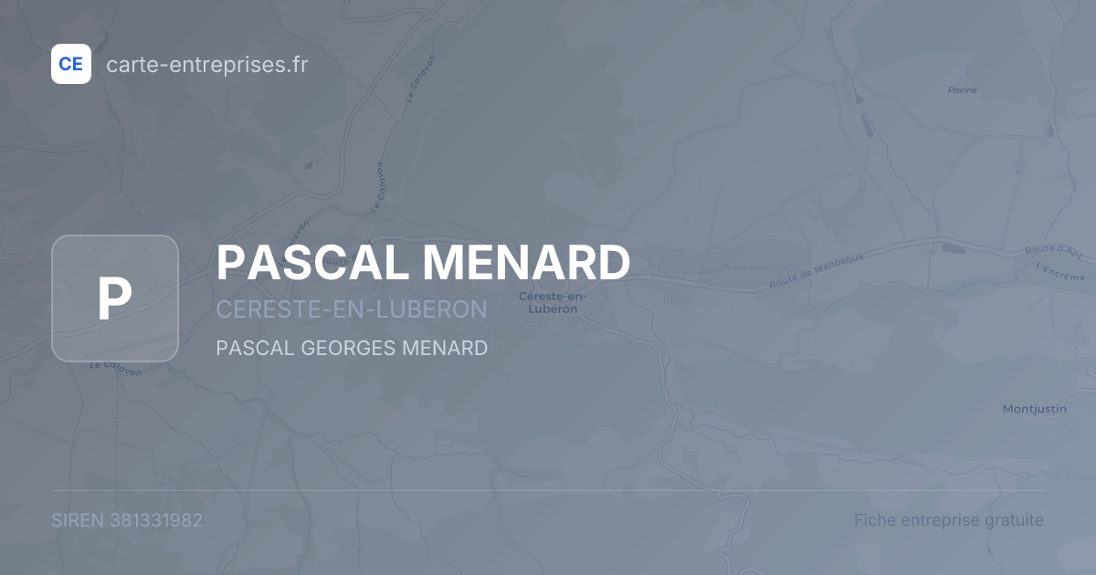PASCAL MENARD — 381331982 — fiche entreprise