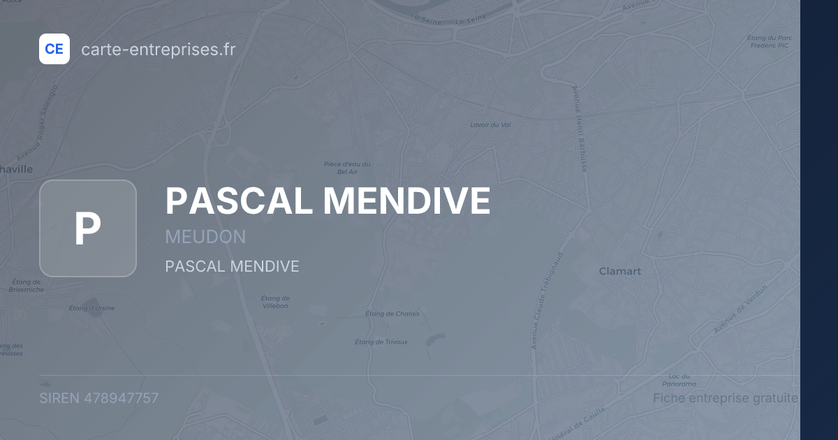 PASCAL MENDIVE — 478947757 — fiche entreprise