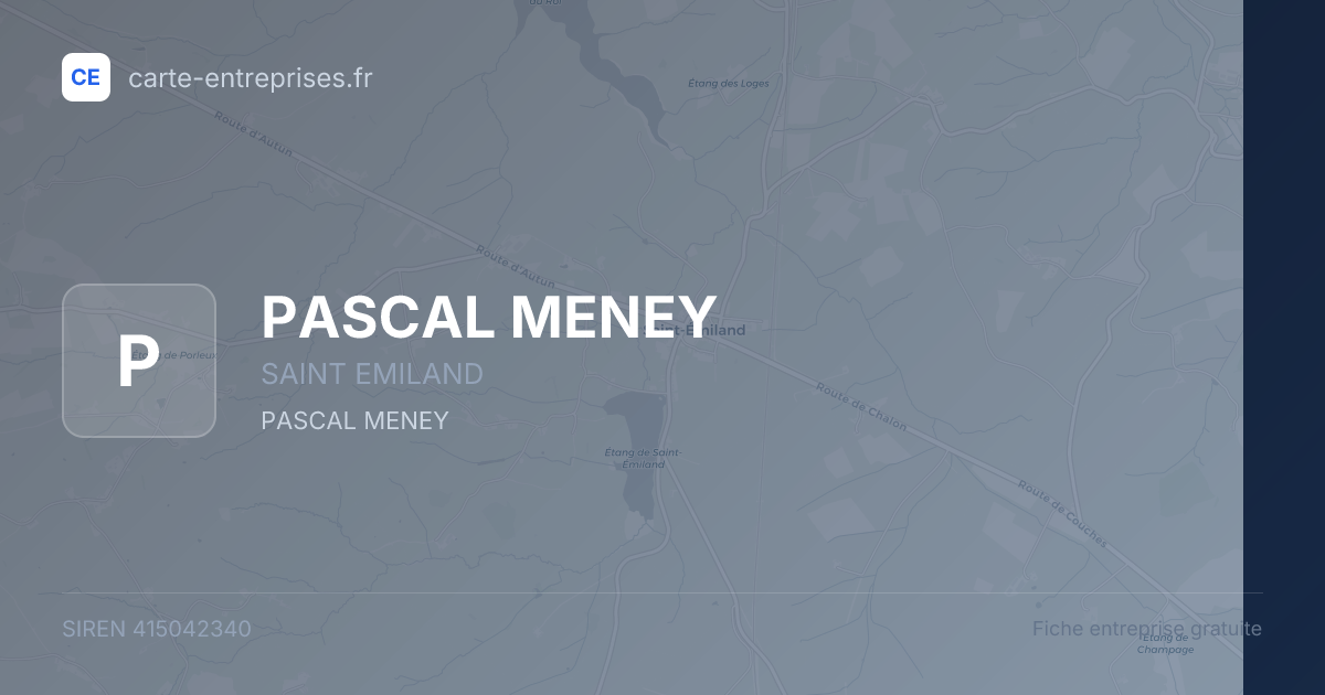 PASCAL MENEY — 415042340 — fiche entreprise