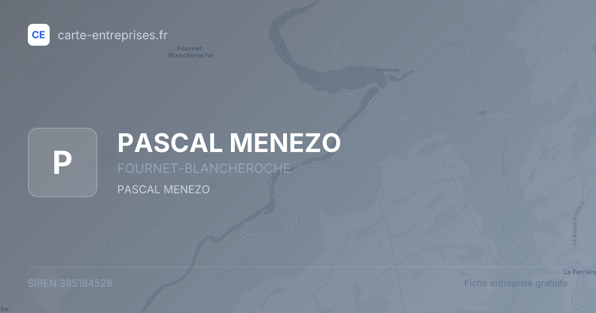 PASCAL MENEZO — 385184528 — fiche entreprise