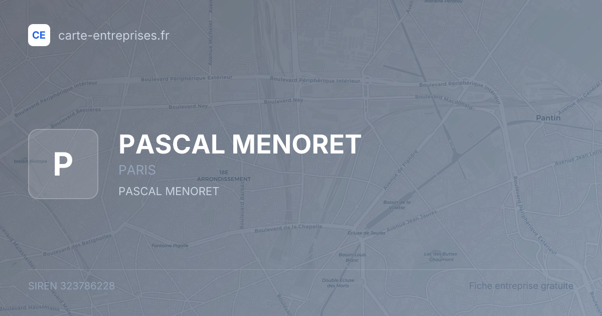 PASCAL MENORET — 323786228 — fiche entreprise