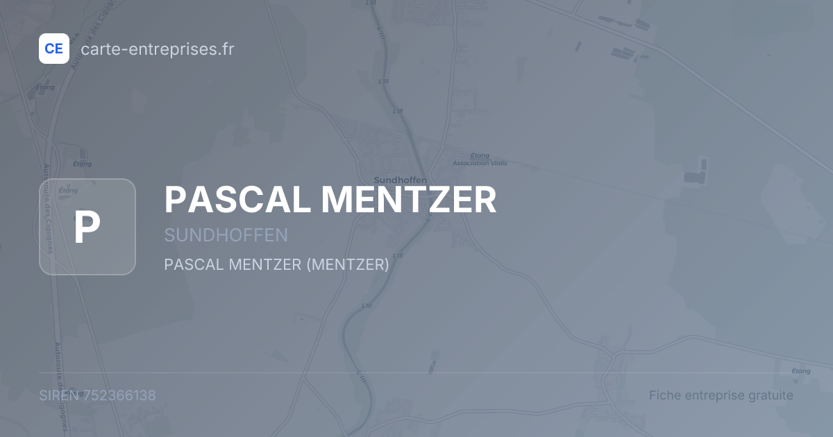 PASCAL MENTZER — 752366138 — fiche entreprise