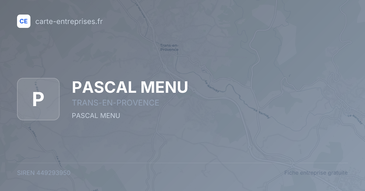 PASCAL MENU — 449293950 — fiche entreprise