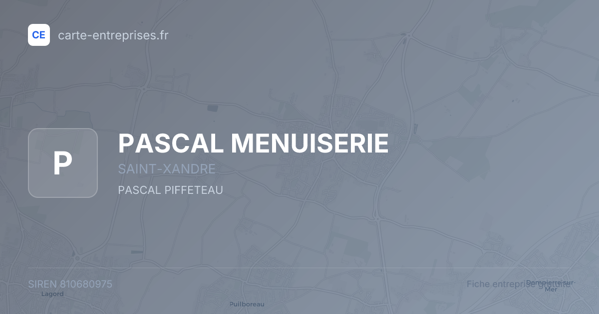 PASCAL MENUISERIE — 810680975 — fiche entreprise