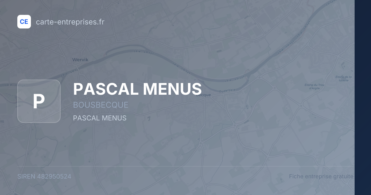 PASCAL MENUS — 482950524 — fiche entreprise