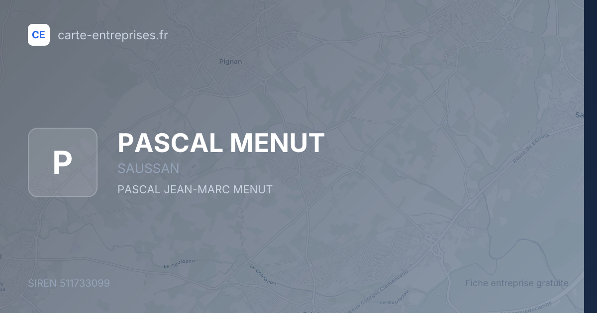 PASCAL MENUT — 511733099 — fiche entreprise