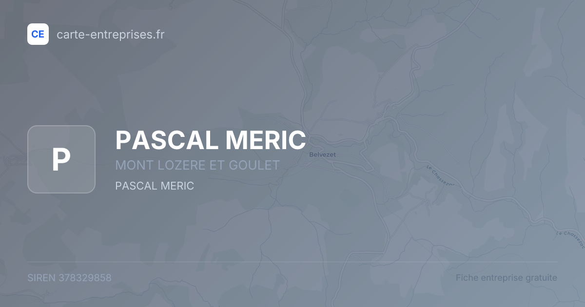 PASCAL MERIC — 378329858 — fiche entreprise