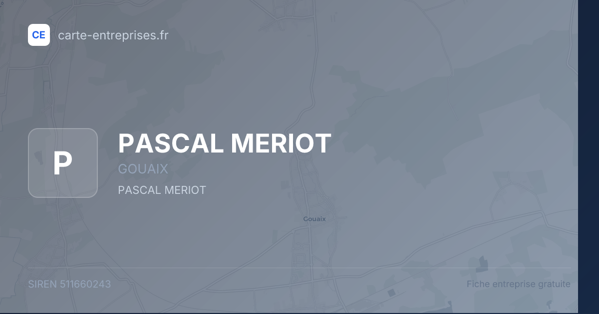 PASCAL MERIOT — 511660243 — fiche entreprise