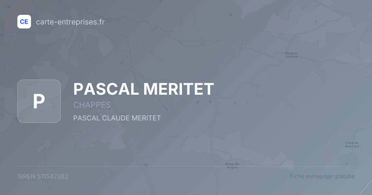 PASCAL MERITET — 511547382 — fiche entreprise