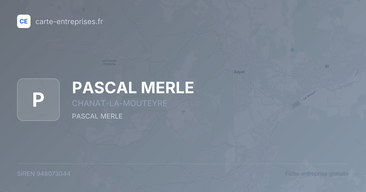 PASCAL MERLE — 948073044 — fiche entreprise