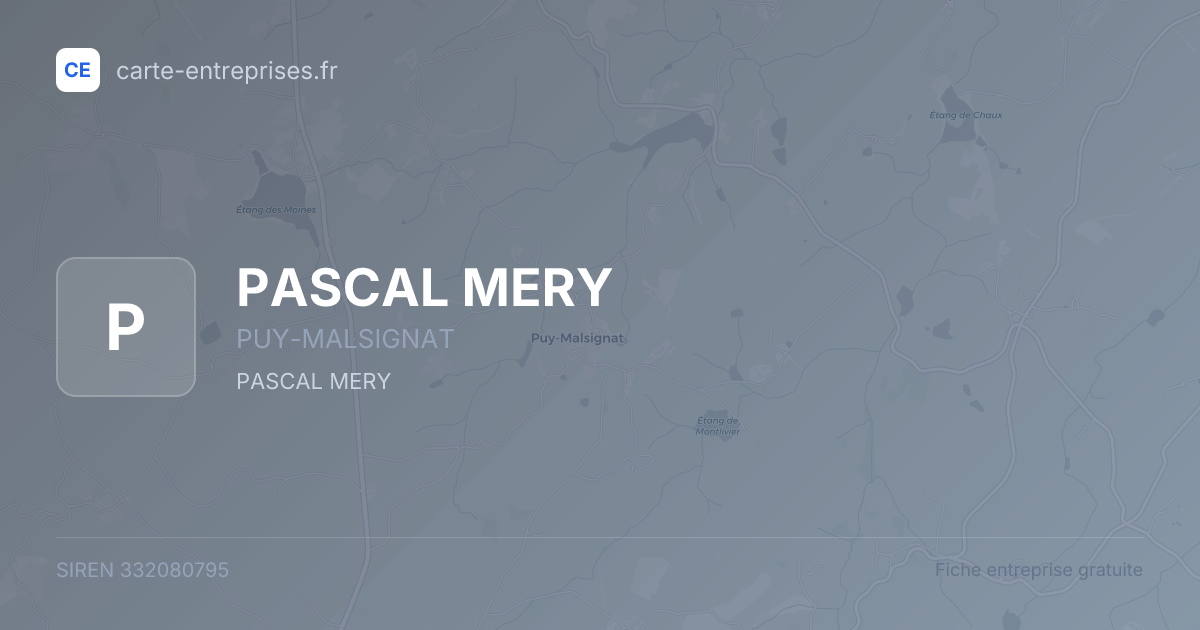 PASCAL MERY — 332080795 — fiche entreprise
