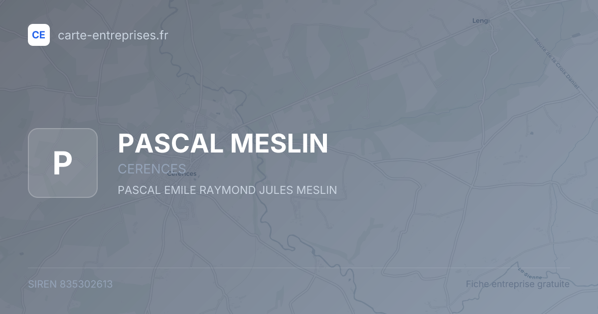 PASCAL MESLIN — 835302613 — fiche entreprise