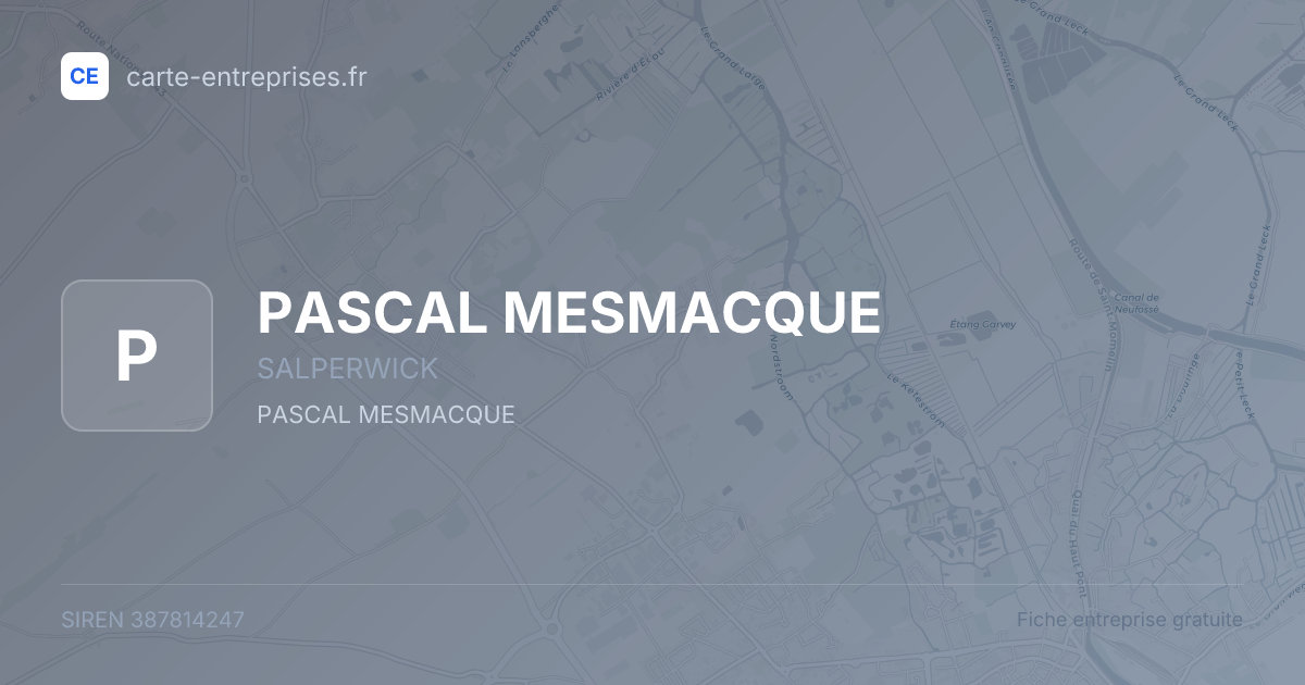 PASCAL MESMACQUE — 387814247 — fiche entreprise