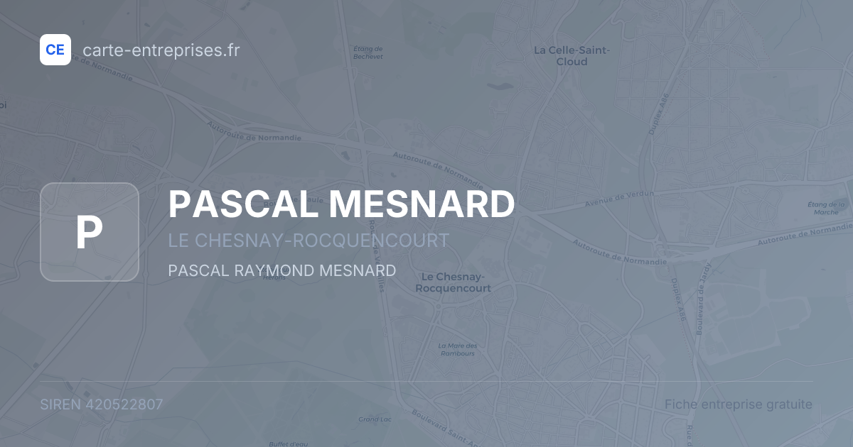 PASCAL MESNARD — 420522807 — fiche entreprise