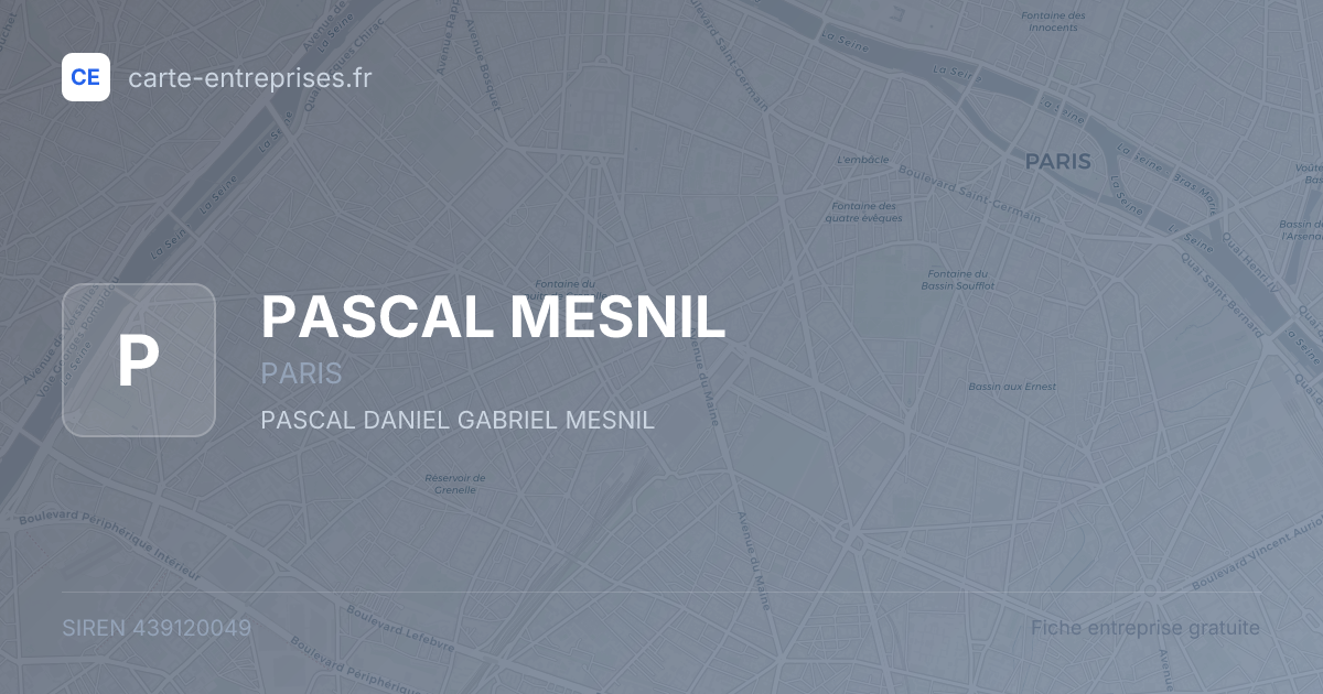 PASCAL MESNIL — 439120049 — fiche entreprise