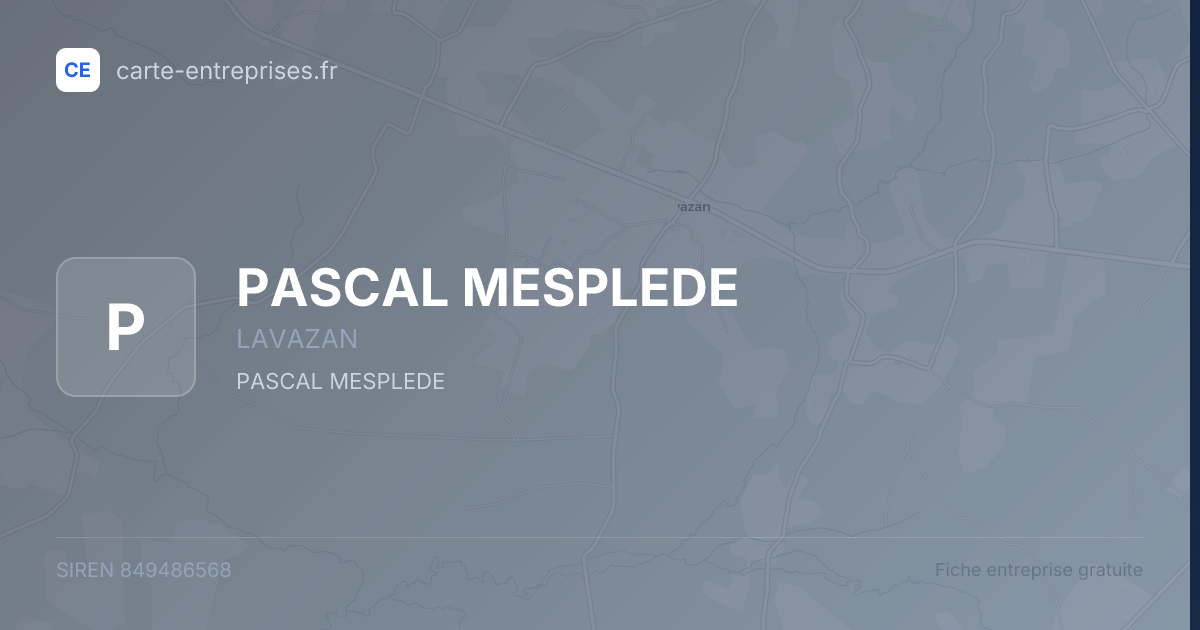 PASCAL MESPLEDE — 849486568 — fiche entreprise